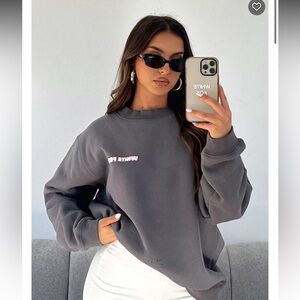 white fox oversized crewneck